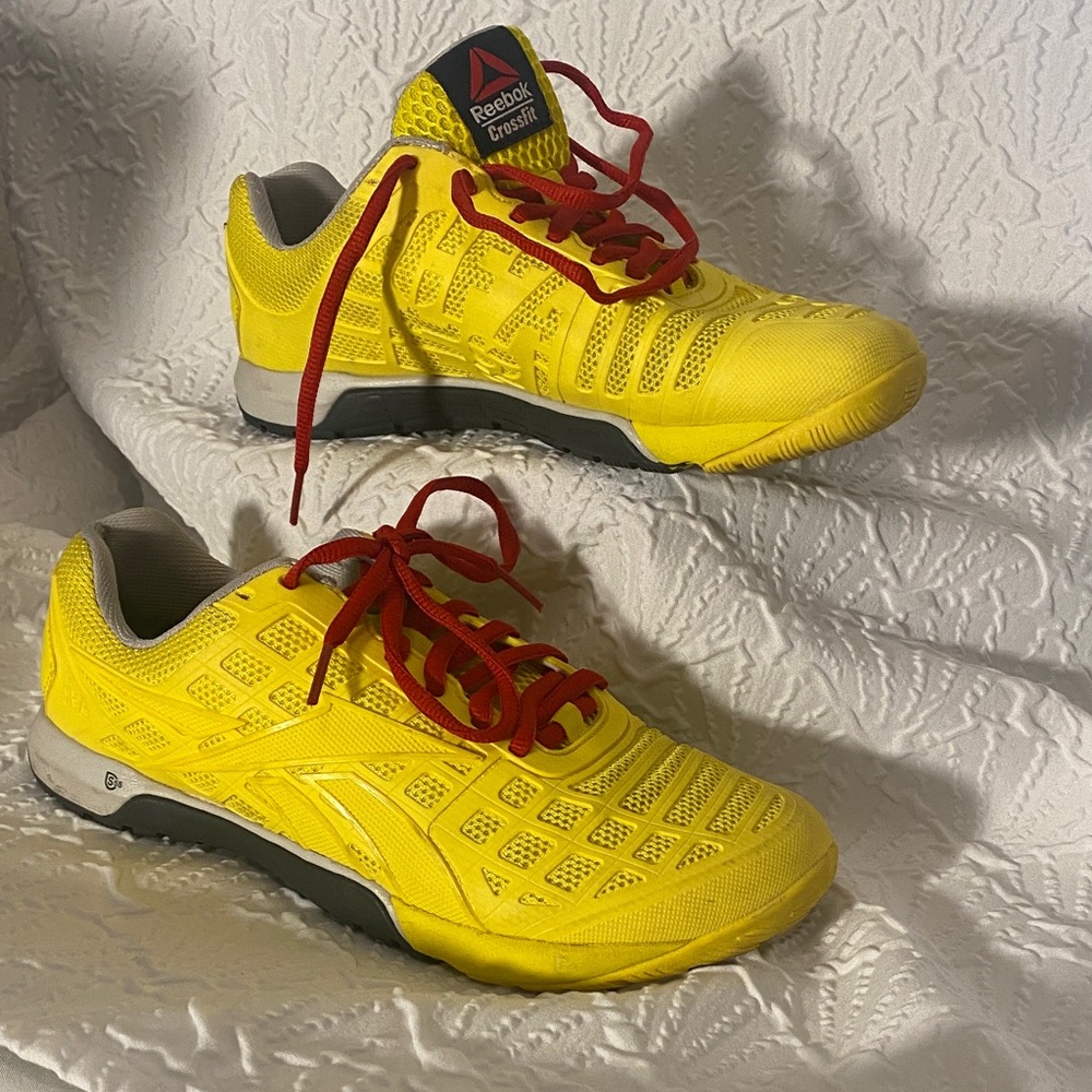 Reebok CrossFit Bright Yellow Sneakers with Red Accents